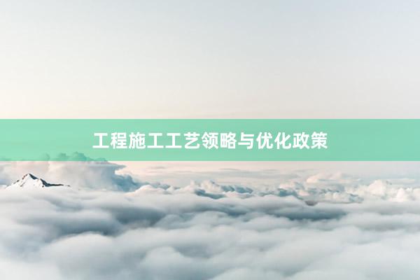 工程施工工艺领略与优化政策